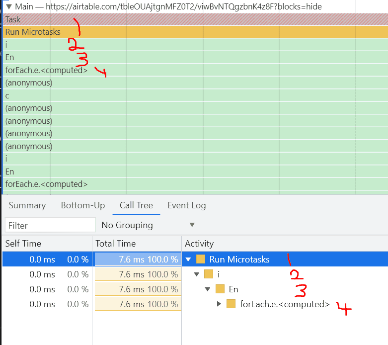 Details bottom pane call tree tab